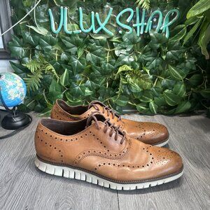 Cole Haan ZERØGRAND Wingtip Oxford C14493 British Tan Leather Men’s Size 13 M